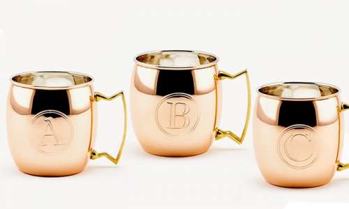 Solid Copper Monogram Moscow Mule Set (2-Pack)